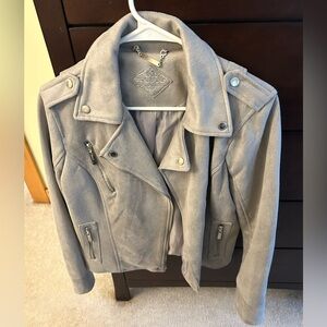 NWOT silver gray moto jacket